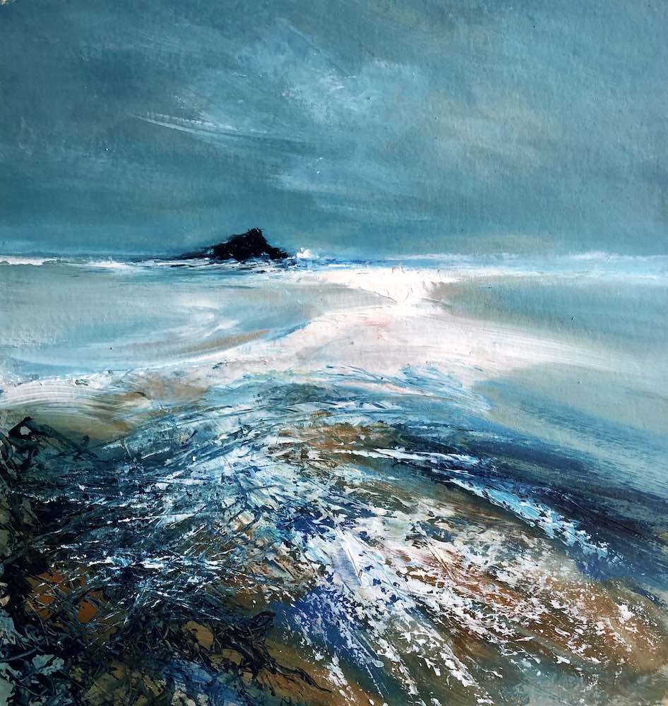 SOLD | Banna Shore with Black Rock | 37 x 35cms | 14 x 13.5 ins | €950